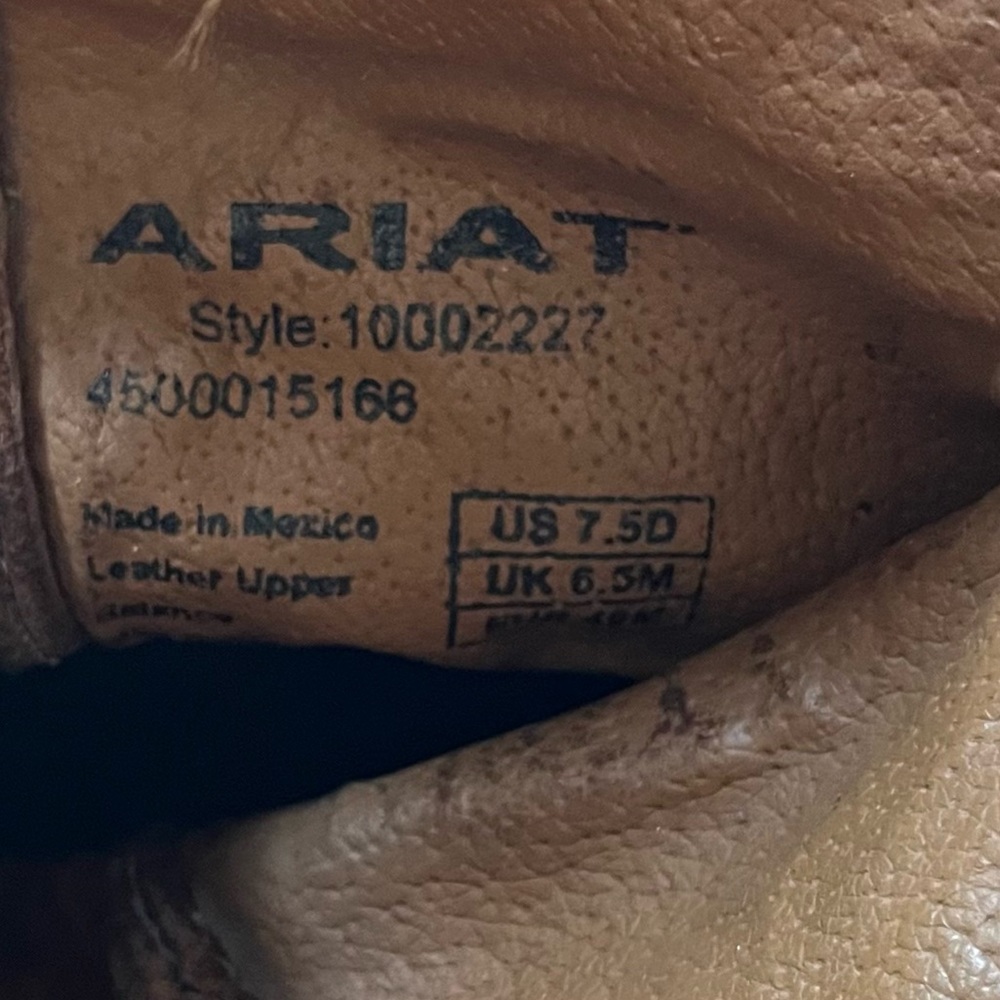Ariat Brown Cowboy Western Boots Classic Design - Picture 8 of 8